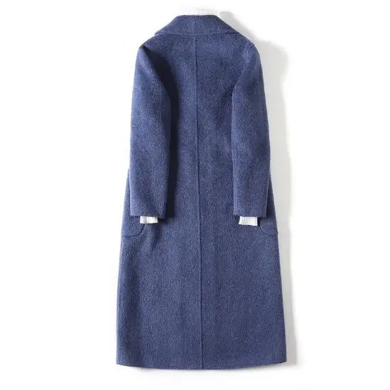Outwear Tweed Hiver Bureau Nouveau Bleu rose Longue Beige De Dame Au Travail Vêtements Mode Porter Femmes Manteaux Automne Pardessus Laine 2018 Cape Printemps Yf6by7vg