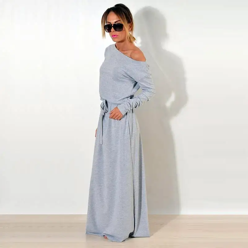 Женское платье макси на одно плечо с длинным рукавом|long loose dress|loose dressmaxi party dress |