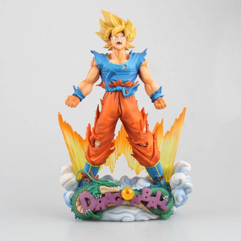 23cm Anime Dragon Ball Smsd Sun Wukong Super Saiyan Explosive Goku Rage Boxed Model Aliexpress