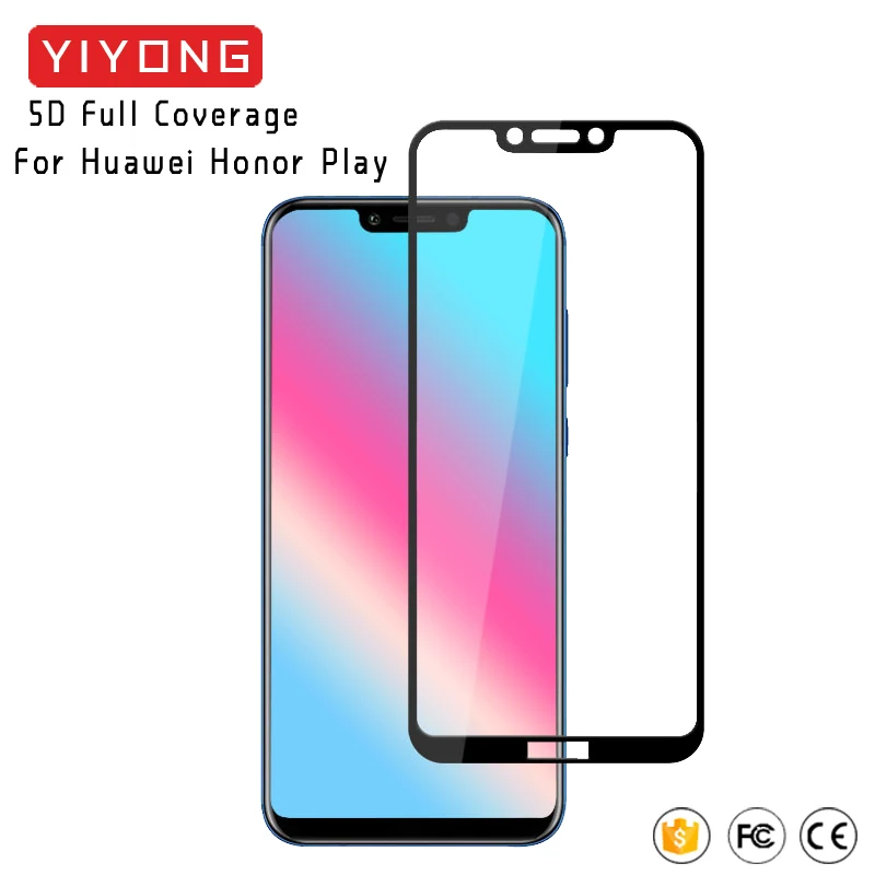 YIYONG 5D Full Cover Glue For Huawei Honor Play Tempered Glass Screen Protector Film Protective | Мобильные телефоны и
