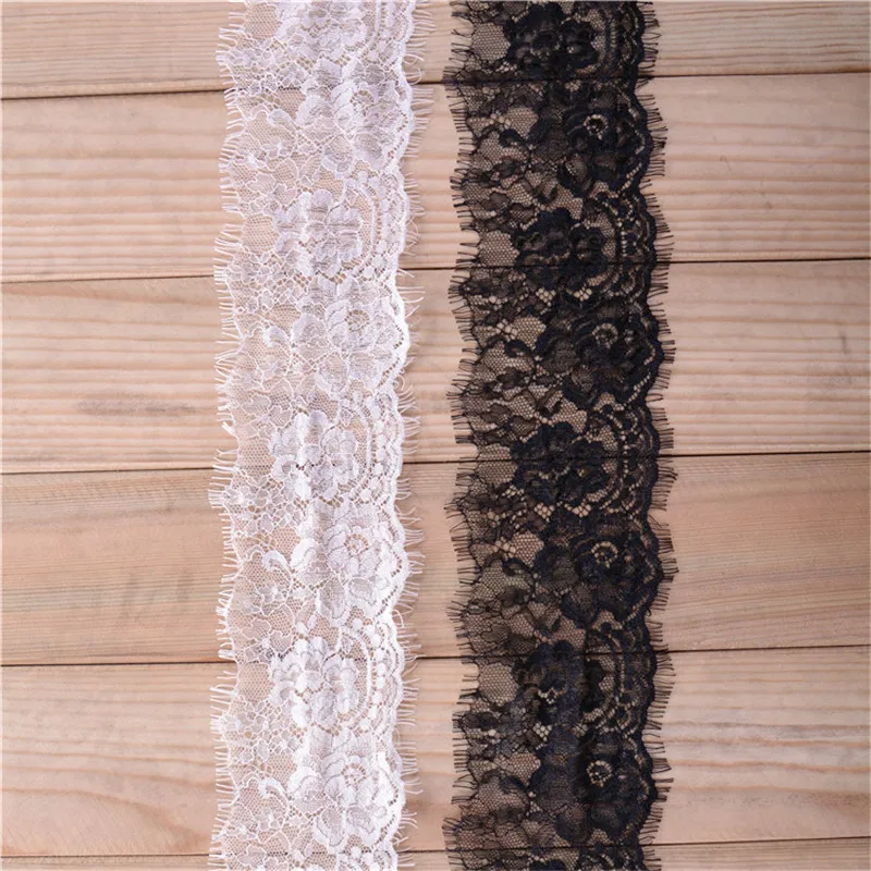 

3meters/lot width 9cm Inelastic soft Eyelash Lace Trim Fabric Flower DIY Crafts Wedding Dress Clothing Lngeire lace material