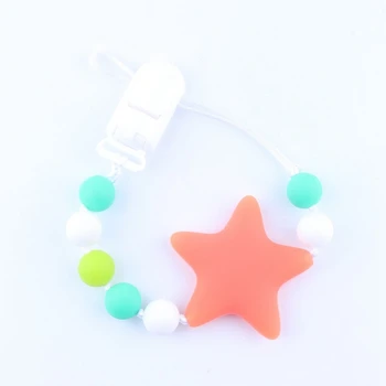 

Silicone Baby Teether teething pacifier clips with Safe ABS beads Silicone pacifier chain Holder Nipples baby chew toys Teether