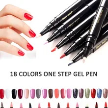 Новинка 3 в 1 гель лак для ногтей ручка блеск Один Шаг Гель-лак для нейл-арта Гибридный Лак 12 цветов простой в использовании УФ гель-ручка для ногтей