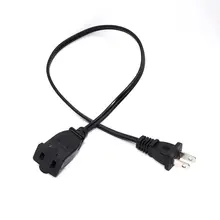 Блок питания переменного тока 2-зубец мужской/женский удлинитель кабеля США plug черный 50 см 10A