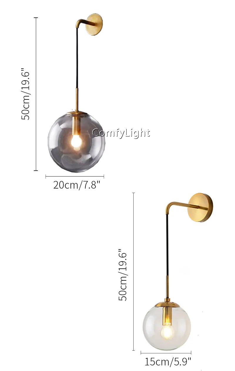Скандинавский дизайн, круглые хромированные настенные лампы, стеклянный шар, настенный светильник, s Lustre, подвесной светильник для кухни, прикроватный светильник, светильник E27, Домашний Светильник ing