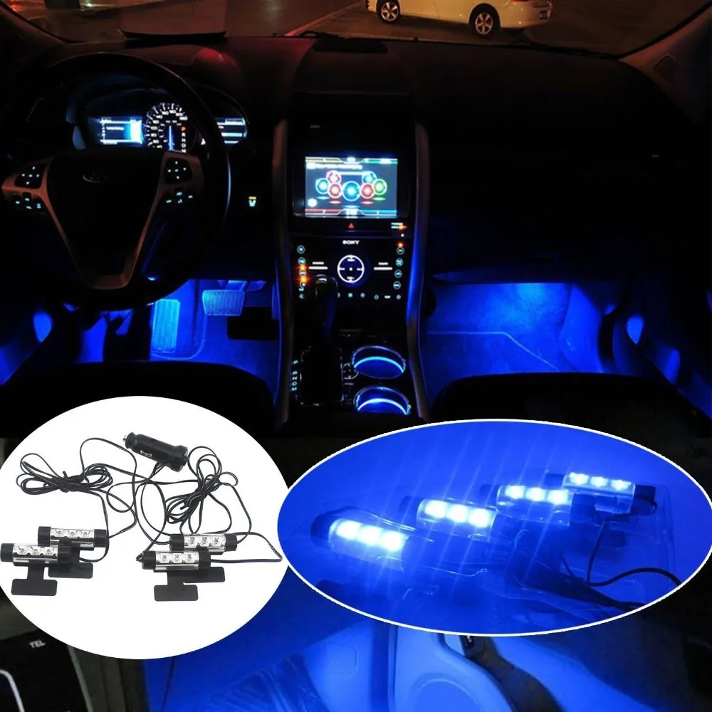 Posbay синий светодиодный светильник для салона автомобиля декоративный атмосферный светильник светодиодный светильник для BMW VW peugeot Skoda Toyota автомобильный торшер напольный светильник