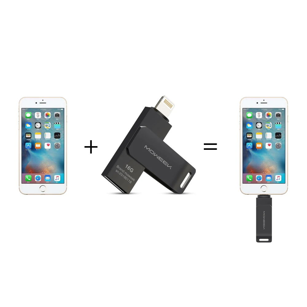 Moweek USB флеш накопитель 64 ГБ для iPhone X 8 7 6 S 32 OTG Lightning iOS 128 накопитель|USB