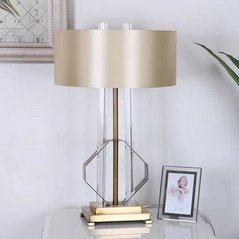 

Modern Led Desk Lamps Glass Pillars Erected In A Diamond-Shaped Metal Frame Bedroom Living Room Beside Table Lamp Home Decor Art