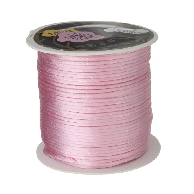 70 м/катушка 1 мм нейлоновый шнур нить китайский узел макраме шнур браслет плетеный шнур DIY кисточки вышивка бисером Европейская нить - Цвет: pink