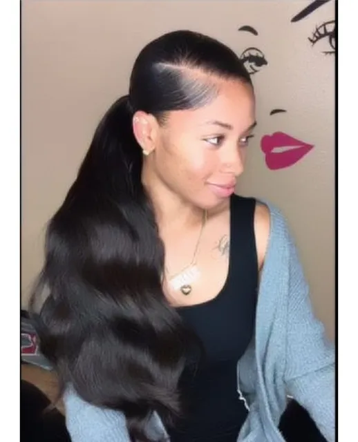 Fashion Ponytail Hairpieces For Black Women Wet And Wavy Human Fashion Ponytail Hairpieces For Black Women Wet And Wavy Human Hair Natural 160g
