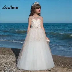 Для девочек в цветочек платья для свадьбы кристалл детское вечернее платье платья для первого причастия для девочек Vestido Longo 2018