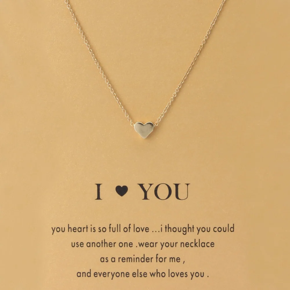 

Tiny Heart Choker Necklace For Women Gold Silver Chain Love Necklace Pendant With Wish Card Minimalist Chocker Necklace Jewelry