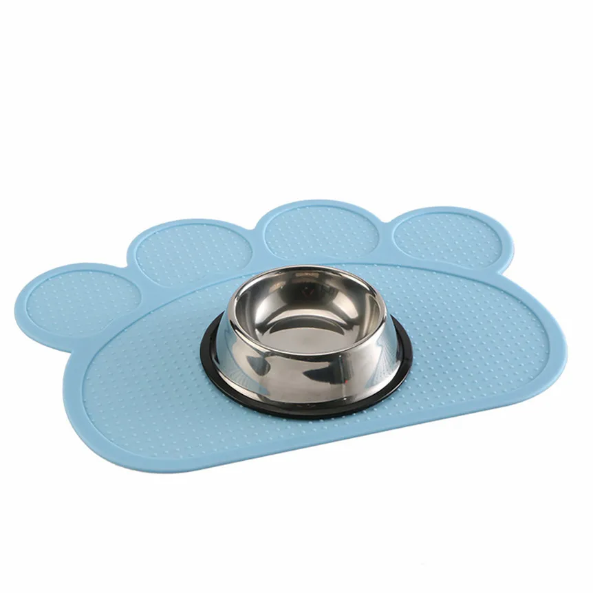 

Paw Shape Pet Feeding Silicone Mat Puppy Cat Feeder Food Water Drinking Mat For Dog Dish Bowl Feed Placemat Pet Supplies 0301#