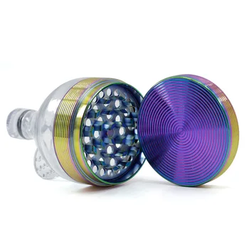 

Funnel Smoke Grinder Tobacco Grider Weed Shisha Pipe 63MM Diameter Ice Blue Zinc Alloy 3 Layer Grinder Drop Shipping