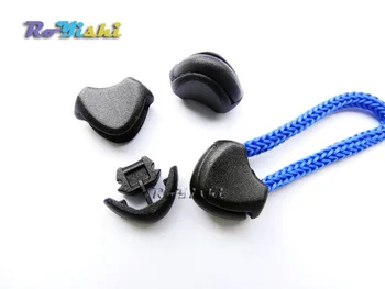 

1000pcs Black Plastic Zipper Pull Cord Ends Lock Stopper Rope Clip Buckle For Paracord