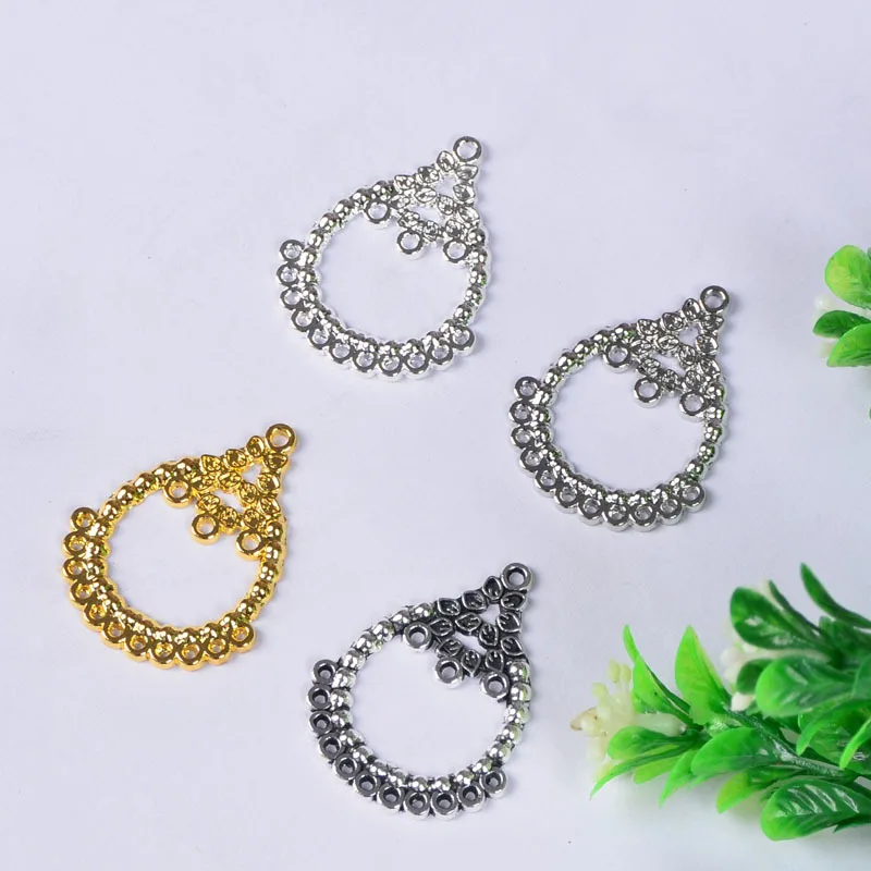 

50pcs 29*36MM Zinc Alloy gold color geometry Charm earring Pendant connector with many holes DIY Fashion Jewelry For Women&Men