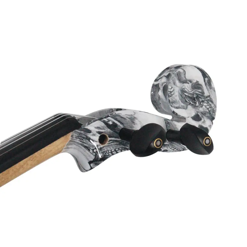Kinglos Full Size 4/4 Multi Colored Solid Wood Acoustic / Electric Violin Kit with Ebony Fittings
