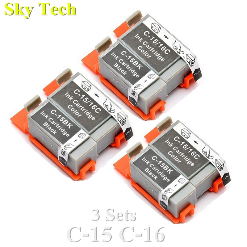3 комплекта BCI15 BCI16 совместимые картриджи для Canon C-15 C-16 i70 i80 ip90 ip90v принтер |