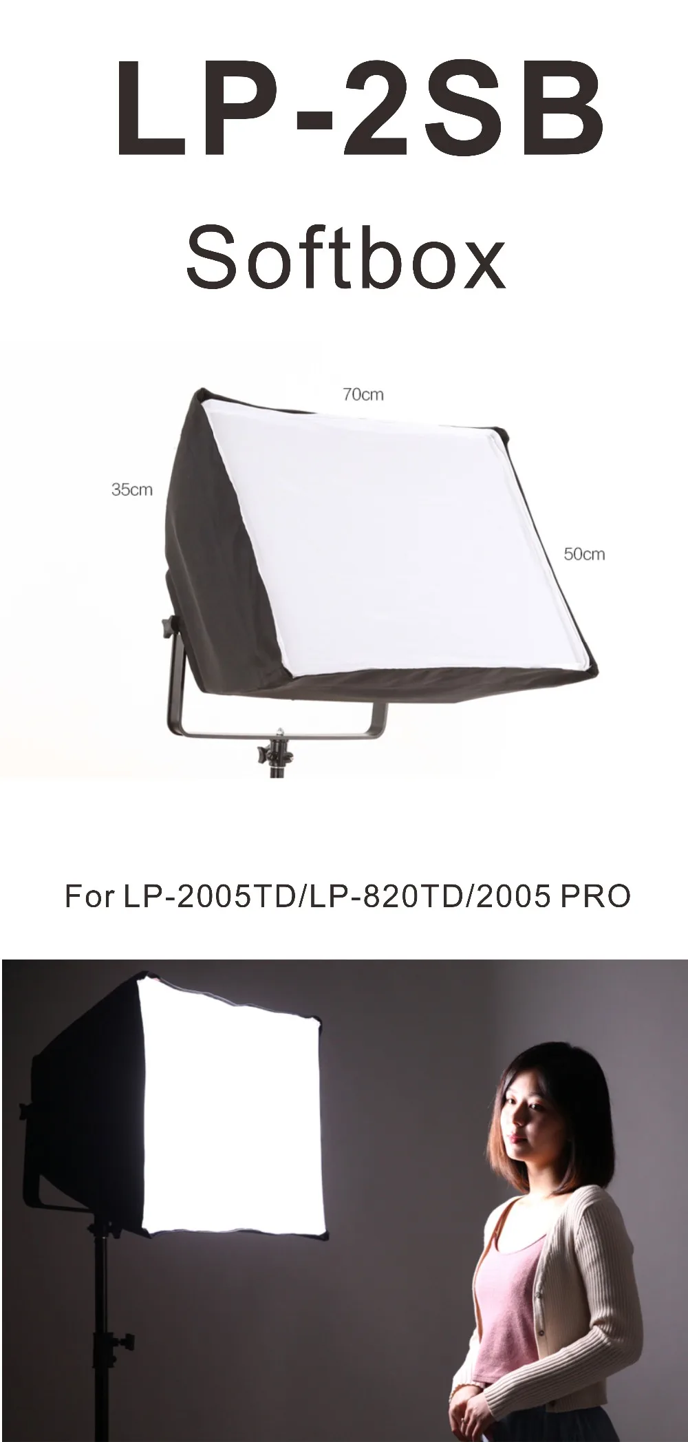 falconeyes godox led light softbox lp-2sb