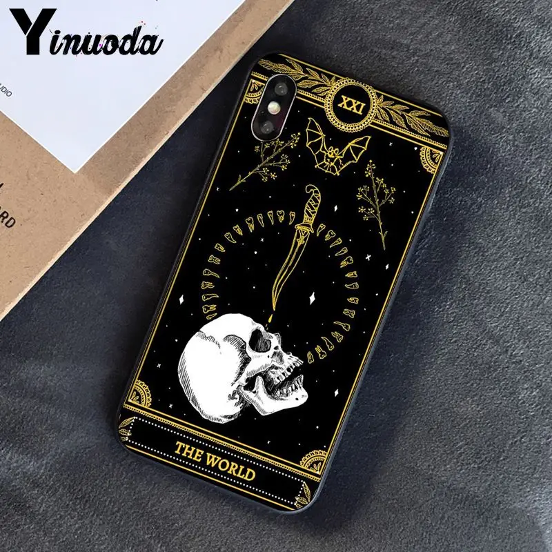 Yinuoda Death Tarot TPU черный чехол для телефона iPhone 6S 6plus 7 7plus 8 8Plus X Xs MAX 5 5S XR - Цвет: A4
