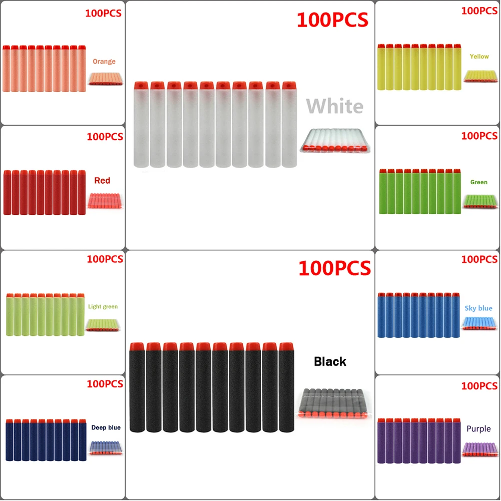 100 шт вспененные разноцветные 7,2 см/2,83 дюйма светящиеся Сменные пули игрушка дартс с мягкими головками наконечники для Nerf N-strike Elite Series Fire