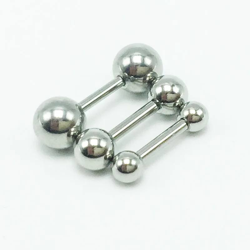 2 pieces fashion men stud earrings stainless steel barbell ear studs for women pendientes silver gold black rainbow 3mm 4mm 5mm - Image 2