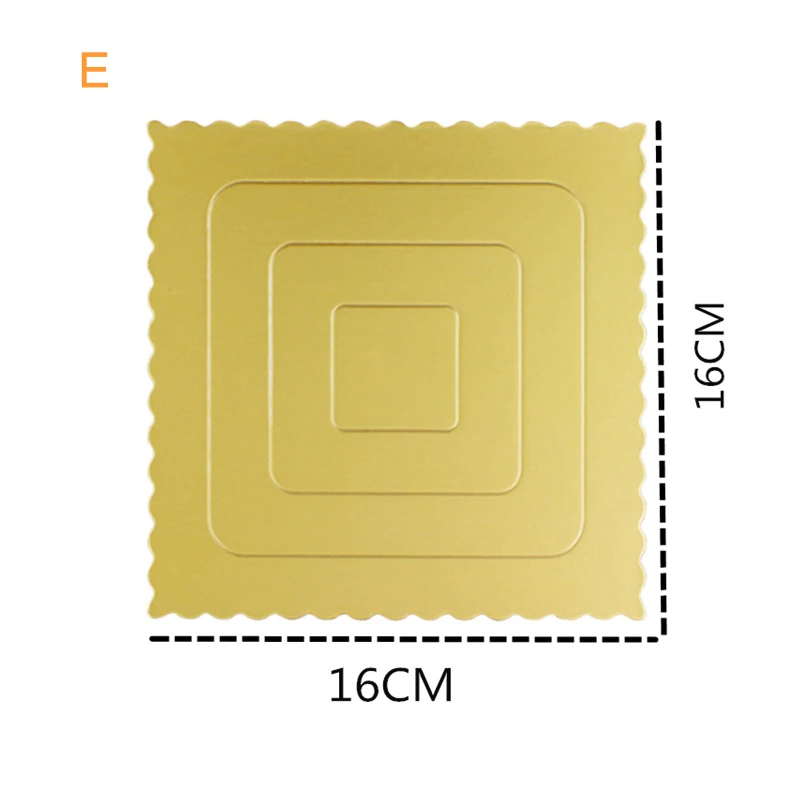 6/8/10/12 дюймов торт доска золото Бумага приспособление для изготовления тортов/базовый квадратный/круглый торт Панели картона мусс доска хлебозаводов 361 - Цвет: 1 pcs E