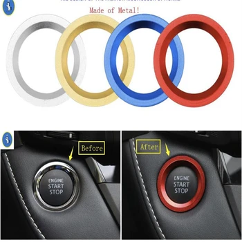 

Yimaautotrims Auto Accessory Engine Start Stop Ring Keyless Start System Button Cover Trim For TOYOTA RAV4 RAV 4 2016 2017 2018