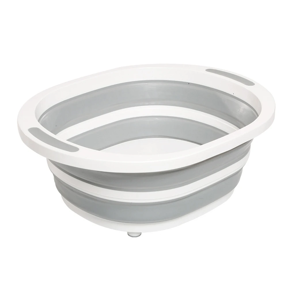 

40*31.5*3cm Durable Kitchen Storage Gadgets Kitchen Silicone Folding Drain Basket Fruit Vegetable Washing Basin With Handle