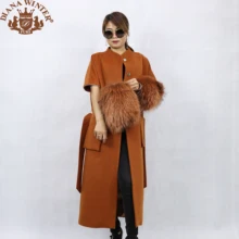 Женское пальто, женская куртка, модный тренд, для путешествий, весна-осень, шерстяное пальто, Лисий мех, натуральный мех, Лисий мех, пальто, Диана, зима
