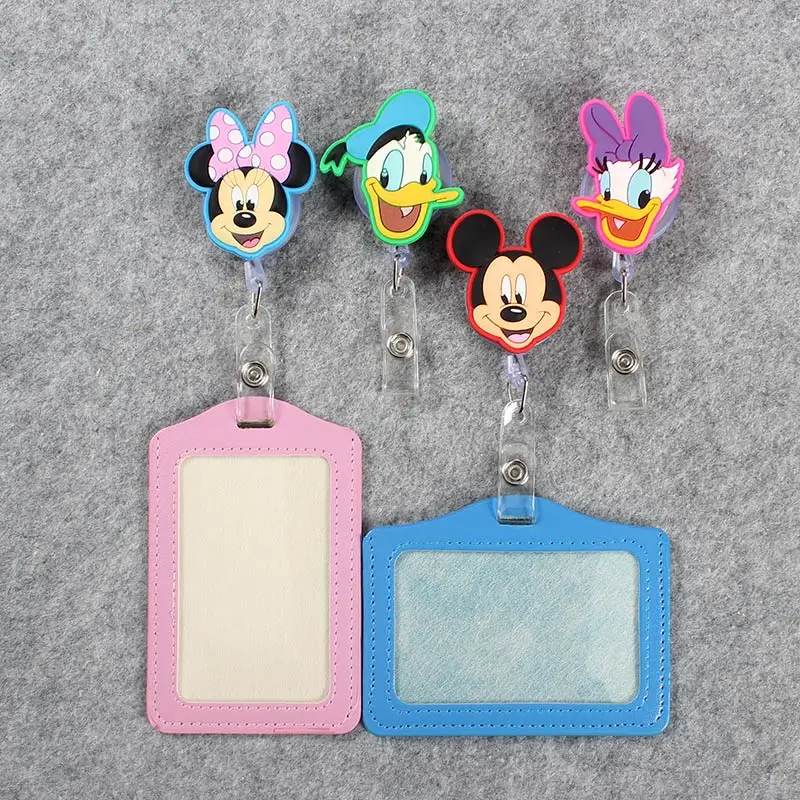 

Cartoon Mouse Badge Scroll Nurse Reel Cute Character Scalable Cute Duck Student Nurse Exhibition ID Business PU Card Holder