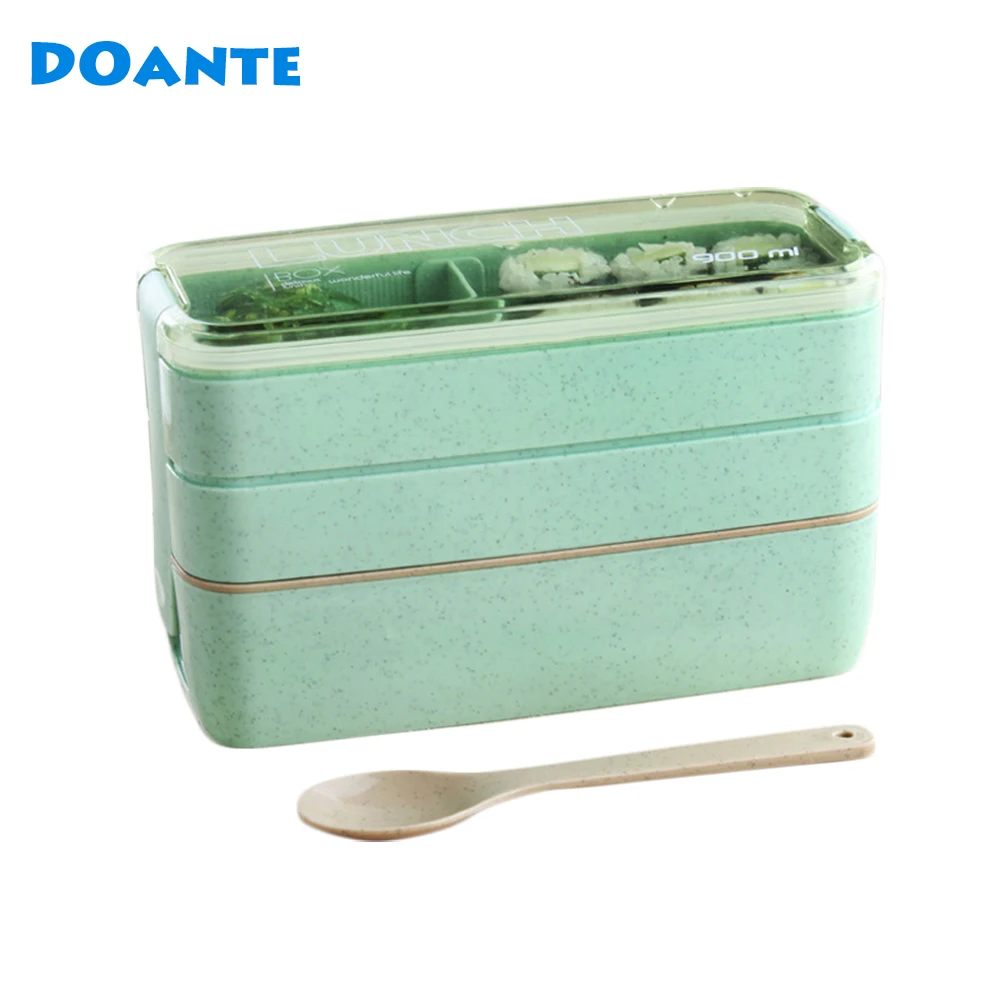 DOANTE Brand 3 Layers Lunch Boxs Food Storage Container for Kids Microwave Bento Box Dinnerware Set Lunchbox(China (Mainland))