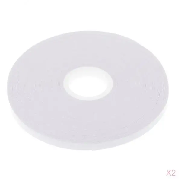 2Pcs Double Sided Adhesive Tape White For DIY Fabric Sewing Cloth Clothing Patchwork Temporary Fixing 21.8 Yards, 6mm 