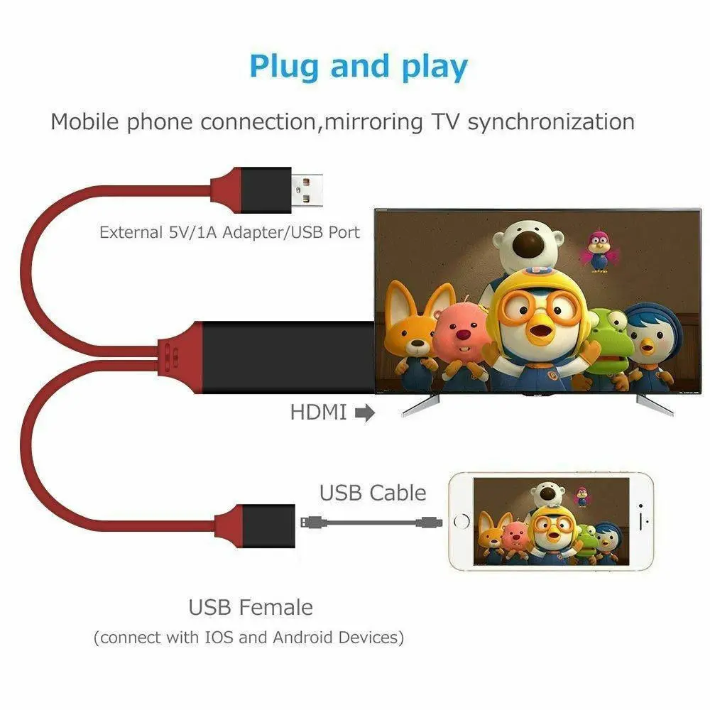 

Multi-function MHL to HDMI Adapter Micro USB to HDMI 1080P HD TV Cable Adapters for Samsung iPhone Android Phone Type C