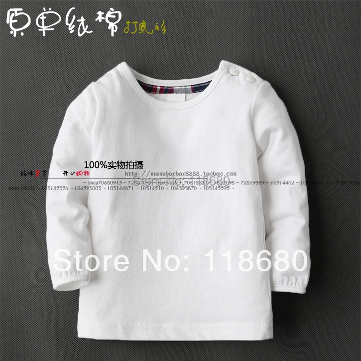 

spring autumn girl t shirt baby clothes child all-match tee shirt kid Long sleeve white t-shirts Casual boy's t shirt