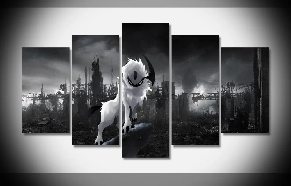 2560 absol pokemon anime Poster print On Canvas framed gallery wrap home deco gallery wrap art ...