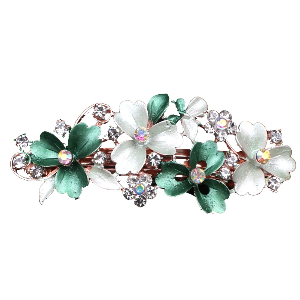 

1-piece Folk Style Hair Barrettes Special Crystal Alloy Hair Clips Diamond Hairpin Big Hairpins Headdress for Bride Wedding