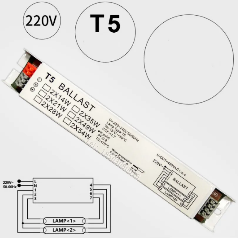 Balastros para Fluorescente - 21 28 35 49 54 Balastro Eletrônico t5 Frete Grátis 220 V-240 v 2*14 w 4 Luzes e Iluminação
