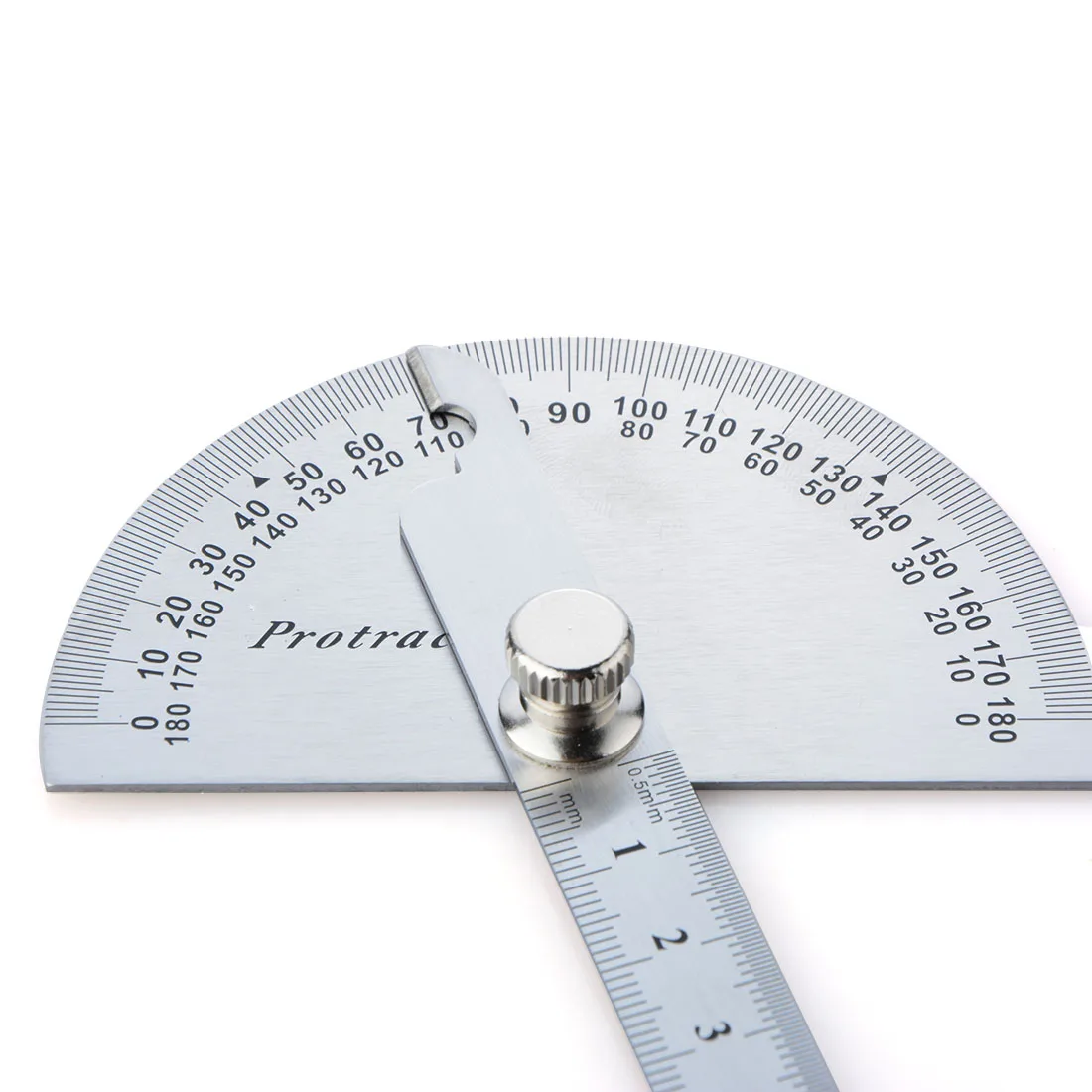 

2*30cm Ruler Goniometer Stainless Steel Protractor Round Head Angle 180 Degrees Rotation for Handymen or Builders P20