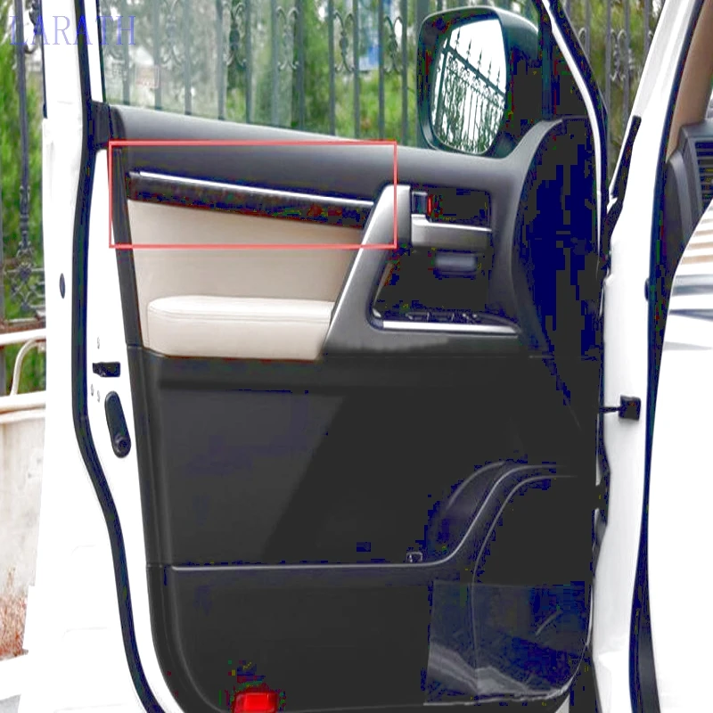 

New!! For Toyota Land Cruiser LC200 2008 - 2016 ABS Chrome Inner Inside Door Decorative Stripe Trims 4pcs