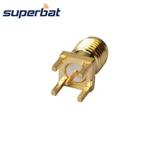 Superbat РЧ коаксиальный внутренний разъем SMA через отверстие Вертикальная печатная монтажная плата адаптер прямого разъема