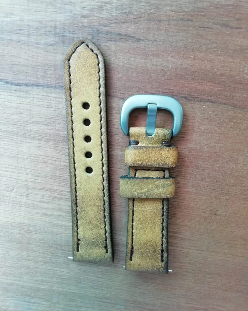 Onthelever leather retro handmade strap high leather 20mm/22mm first layer cowhide handmade color retro strap feel super leather