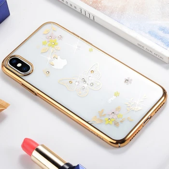 

SULADA for iPhone XS / X / XS Max / XR Luxury Butterfly Pattern Plating Diamond PC Case for iPhone XS Protective Shell