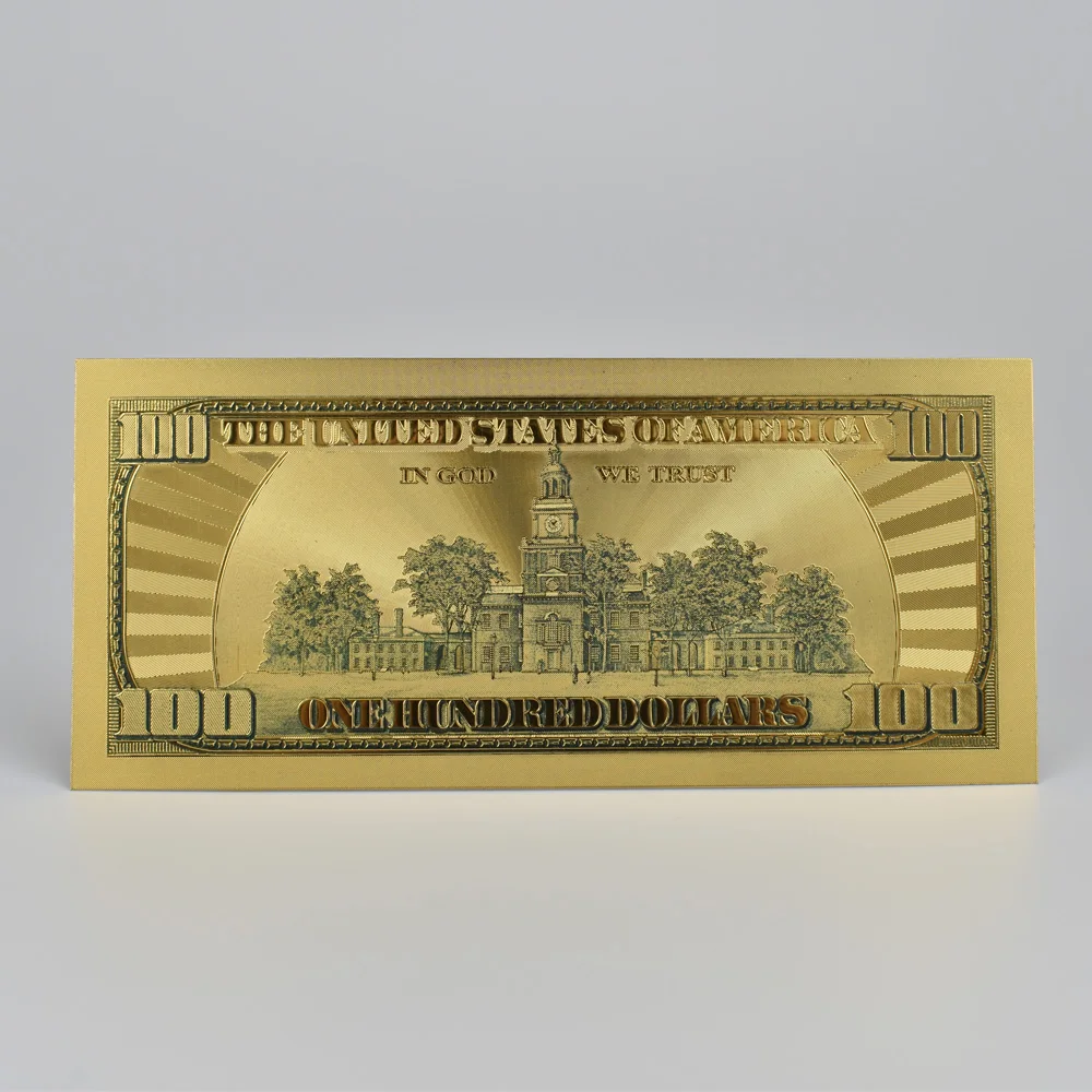 10 шт 24K Золотая фольга 100 долларов США коллекция банкнот с конвертом