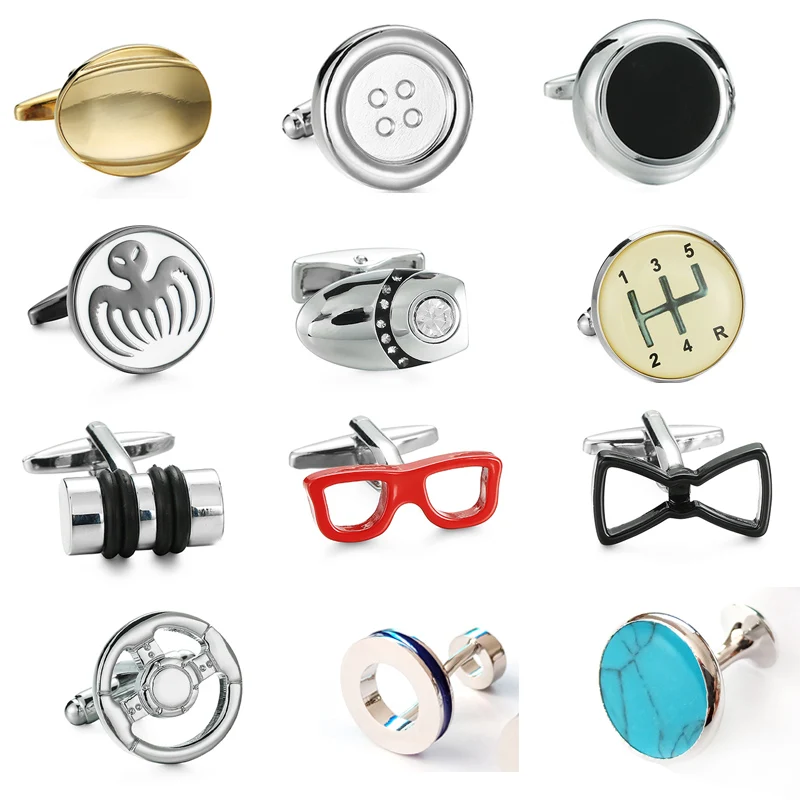 

KC high quality men's shirt brand cuff links new fashion/car gear/cowhide rope/glasses /007/ steering wheel cuff links