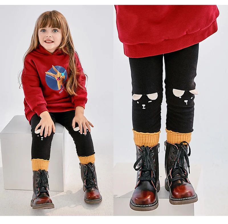 Balabala/теплые леггинсы с милым медведем для маленьких девочек; детские штаны; Штаны для детей; обтягивающие спортивные штаны; брюки
