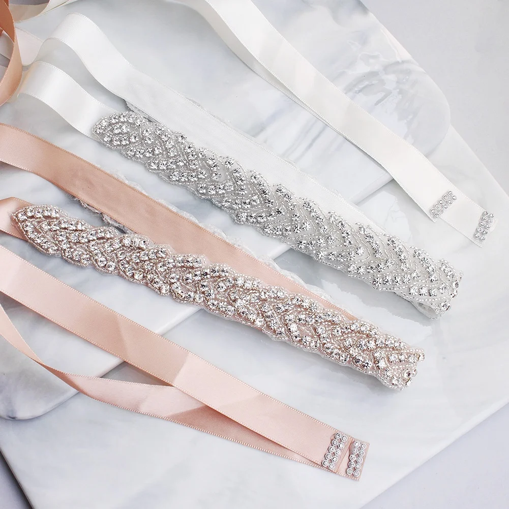 

JLZXSY Handmade Beautiful Crystal Bridal Sash Shine Crystal Wedding Belt Wedding Dress Belt Rhinestone Decoration