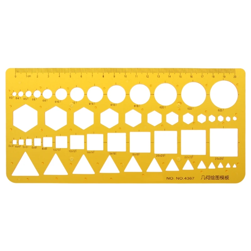 

K Resin Circles Squares Triangle Geometric Template Ruler Stencil Measuring Tool
