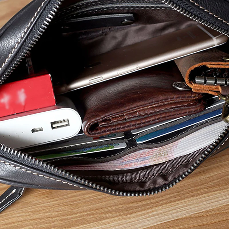 AETOO Cowhide man handbag leather wallet handmade head cowhide handbag