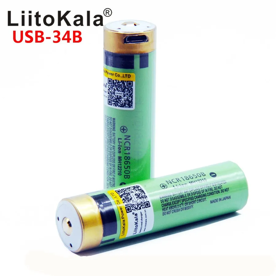 

LiitoKala USB-34B 3.7V 18650 3400mAh Li-ion USB Rechargeable Battery With LED Indicator Light DC-Charging